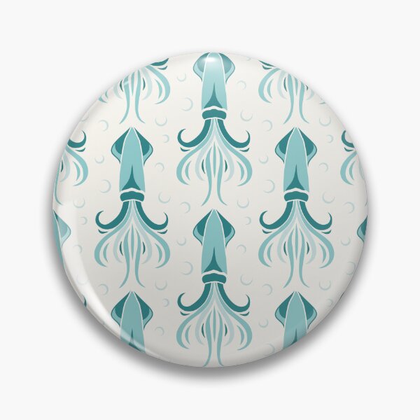 Item preview, 3635C - teal squid pattern designed and sold by RouCouCou.