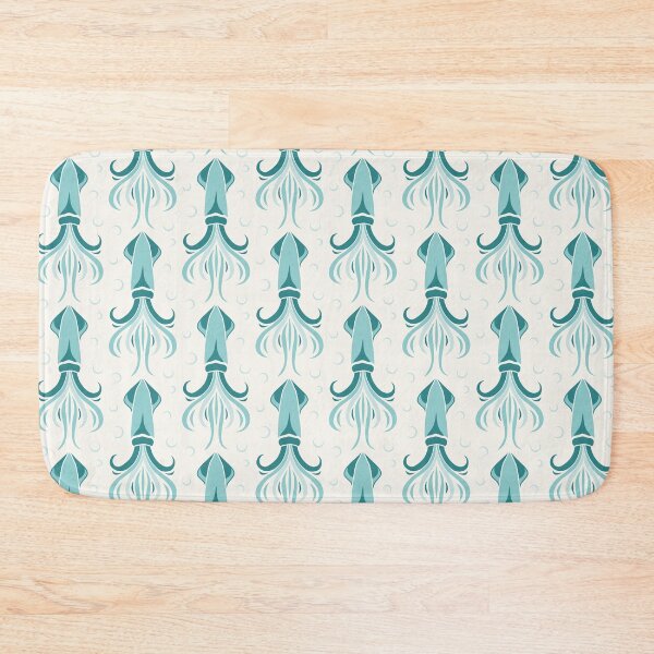 Item preview, 3635C - teal squid pattern designed and sold by RouCouCou.