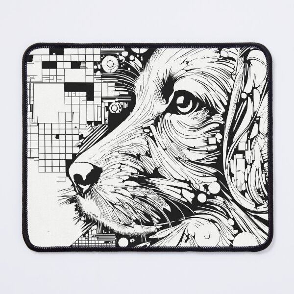 Item preview, Working Dog Study – Technical Ink Illustration – Abstract Animal Art designed and sold by Scribbles on the Farm.