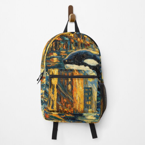 Item preview, Orca Whale in Flooded City - Van Gogh Style Impressionist Art designed and sold by frankseebald.