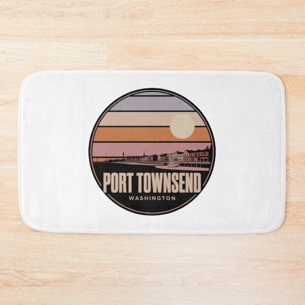 Item preview, Port Townsend Washington: Retro Lavender Sunset Waterfront Badge designed and sold by CircinusStore.