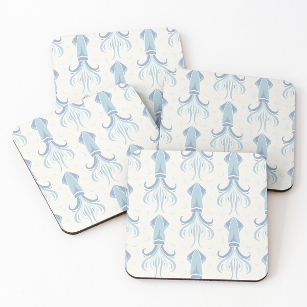 Item preview, 3635D - dusty blue squid pattern designed and sold by RouCouCou.