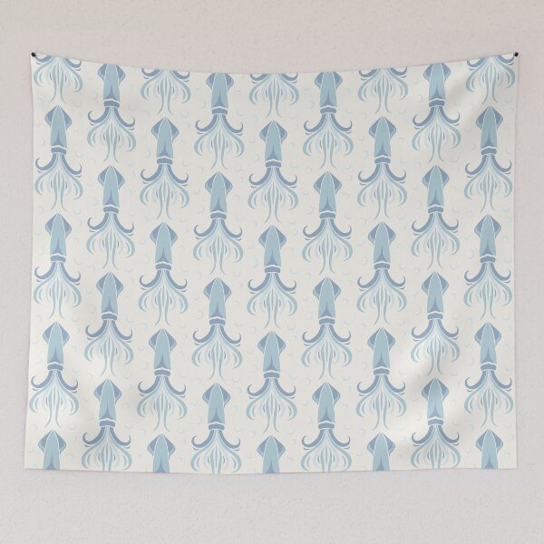 Item preview, 3635D - dusty blue squid pattern designed and sold by RouCouCou.