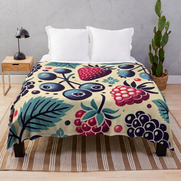 Item preview, Retro Fruit Print, Summer Aesthetic, Cottagecore Fabric Design designed and sold by TEEJAMBOREE.