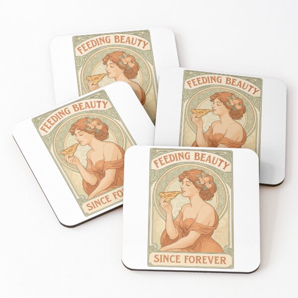 Item preview, Pin-up pizza in Art Nouveau style – vintage pastel designed and sold by Pineapple-Tree.