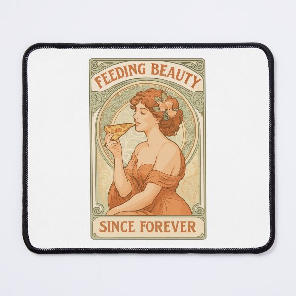 Item preview, Pin-up pizza in Art Nouveau style – vintage pastel designed and sold by Pineapple-Tree.