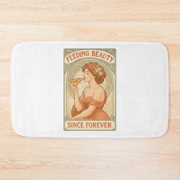 Item preview, Pin-up pizza in Art Nouveau style – vintage pastel designed and sold by Pineapple-Tree.