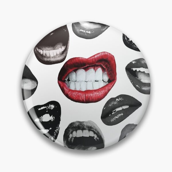 Item preview, Collage gráfico de boca y dientes: póster con ilustración pop llamativa designed and sold by Ruby Star.