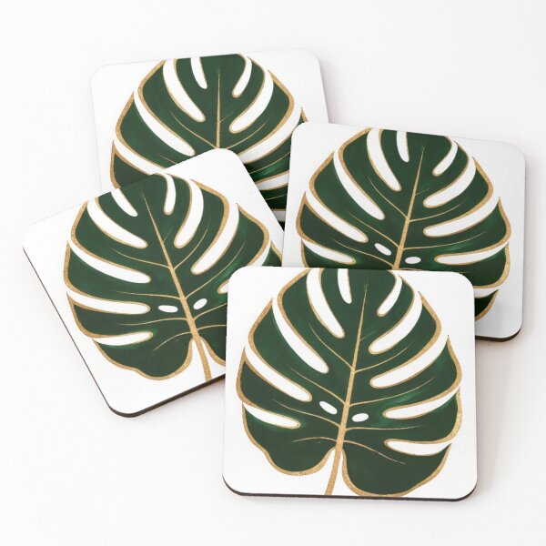 Item preview, Luxury Minimalist Monstera Leaf Botanical Art Print Gold Detail designed and sold by sayntastic.