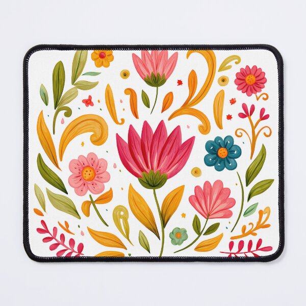 Item preview, Vibrant Folk Art Floral Wreath - Colorful Botanical Circle Art Print designed and sold by DesignArtist.ia.