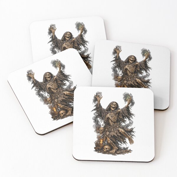 Item preview, Skeleton Dance of Death – Witch Illustration, Dark Gothic Artwork designed and sold by Cauldron Crafts.
