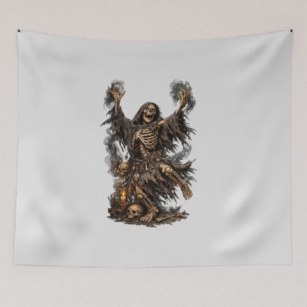 Item preview, Skeleton Dance of Death – Witch Illustration, Dark Gothic Artwork designed and sold by Cauldron Crafts.
