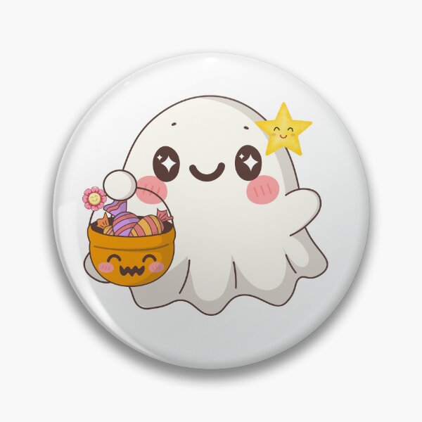 Item preview, Cute Kawaii Ghost Holding Candy Halloween Sticker designed and sold by Pandey14.
