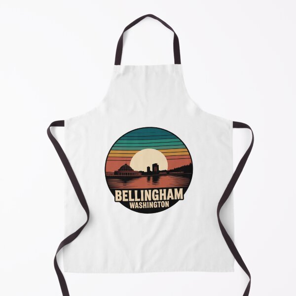 Item preview, Bellingham Washington: Retro Teal Orange Red Sunset Badge designed and sold by CircinusStore.