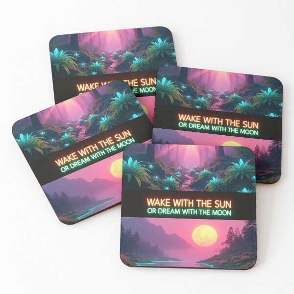 Item preview, Sun & Moon Duality – Wake with the Sun, Dream with the Moon – Synthwave Art designed and sold by GreenDreamArt.