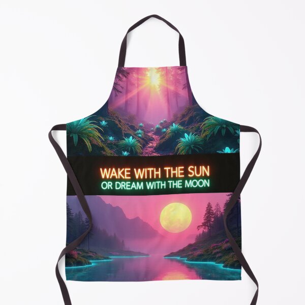 Item preview, Sun & Moon Duality – Wake with the Sun, Dream with the Moon – Synthwave Art designed and sold by GreenDreamArt.