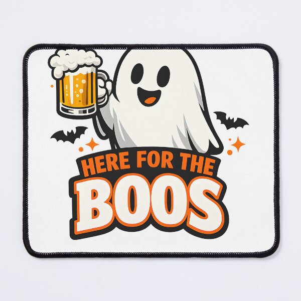 Item preview, Here for the Boos Funny Halloween Ghost Drinking Beer Pun designed and sold by jahiggin.