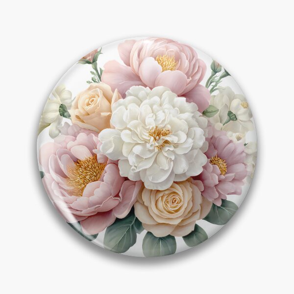 Item preview, Pastel Peony and Rose Bouquet - Elegant Romantic Floral Art Print designed and sold by DesignArtist.ia.