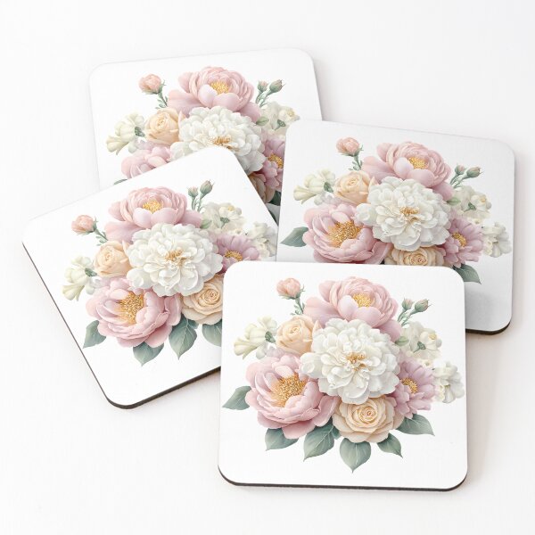 Item preview, Pastel Peony and Rose Bouquet - Elegant Romantic Floral Art Print designed and sold by DesignArtist.ia.