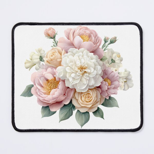 Item preview, Pastel Peony and Rose Bouquet - Elegant Romantic Floral Art Print designed and sold by DesignArtist.ia.