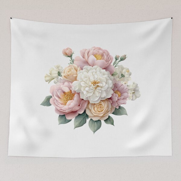 Item preview, Pastel Peony and Rose Bouquet - Elegant Romantic Floral Art Print designed and sold by DesignArtist.ia.