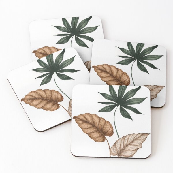 Artikelvorschau, Tropical Leaves Trio Minimalist Botanical Art Print Luxury Wall Decor entworfen und verkauft von sayntastic.