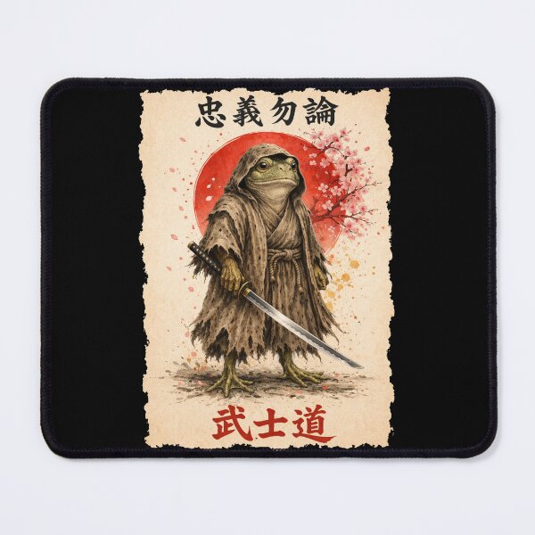 Item preview, Retro Vintage Japanese ink art samurai frog illustration designed and sold by Kladhadredo.