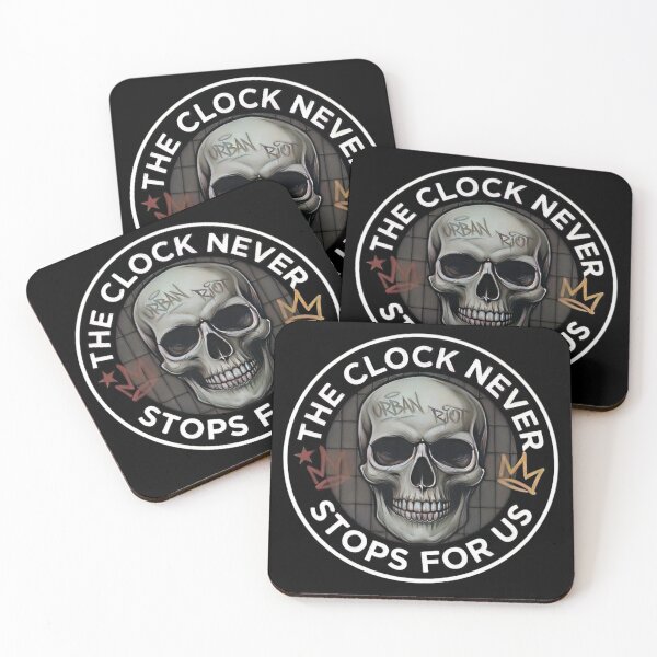 Item preview, The Clock Never Stops For Us - Urban Skull Streetwear Graphic designed and sold by apex.vibe.