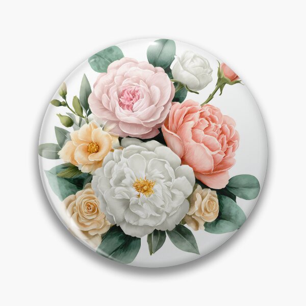 Item preview, Pastel Peony and Rose Bouquet - Elegant Romantic Floral Art Print designed and sold by DesignArtist.ia.
