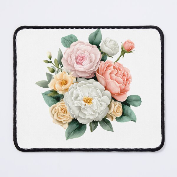 Item preview, Pastel Peony and Rose Bouquet - Elegant Romantic Floral Art Print designed and sold by DesignArtist.ia.