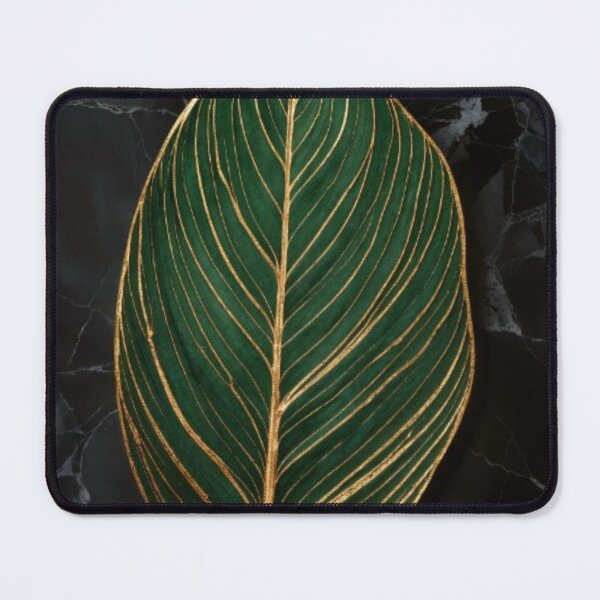 Item preview, Dark Marble Fig Leaf Botanical Art Print Gold Vein Luxury Poster designed and sold by sayntastic.