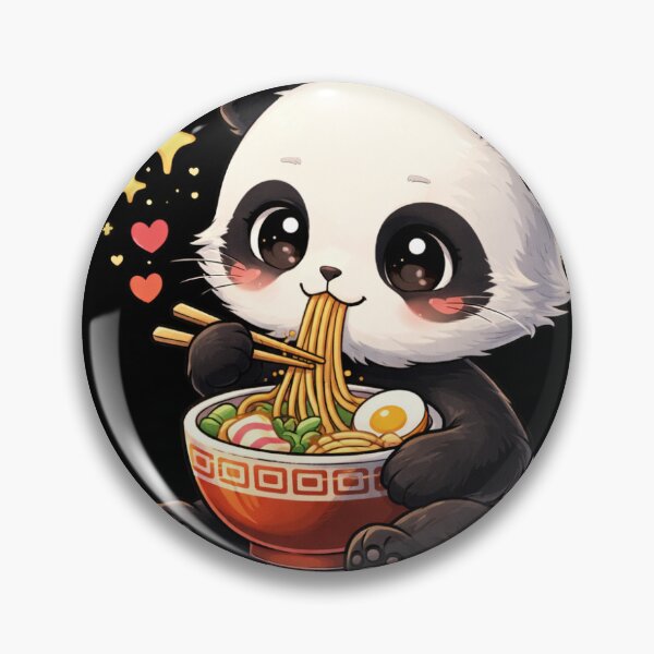 Item preview, Cute Anime Panda Eating Ramen – Kawaii Chibi Japanese Design designed and sold by StickerNovaa.