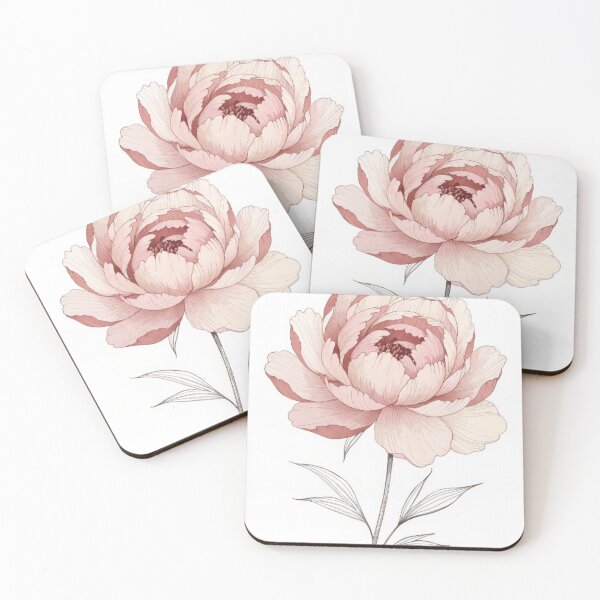 Artikelvorschau, Minimalist Peony Flower Botanical Art Print Blush Pink Luxury Poster entworfen und verkauft von sayntastic.