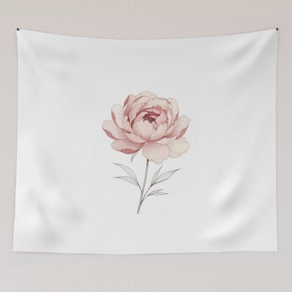 Item preview, Minimalist Peony Flower Botanical Art Print Blush Pink Luxury Poster designed and sold by sayntastic.