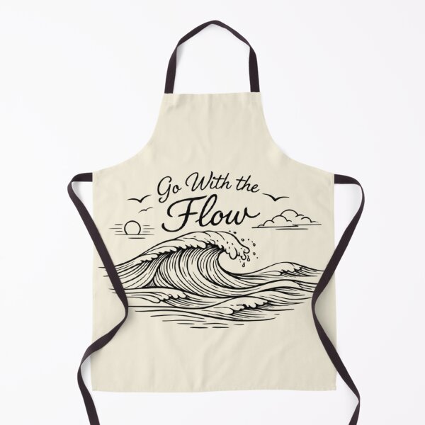 Item preview, Go With The Flow Wave Design | Dark Ocean Aesthetic Minimal Line Art designed and sold by MCV-Designs.