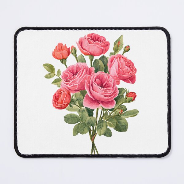 Item preview, Pink and Red Rose Bouquet - Elegant Romantic Floral Art Print designed and sold by DesignArtist.ia.