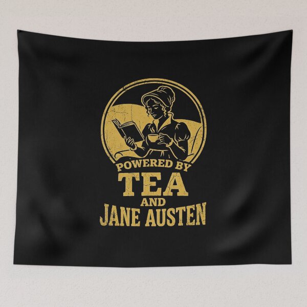 Item preview, Pride and Prejudice Powered By Tea And Jane Austen Vintage Gold Shirt designed and sold by Fenay Designs.