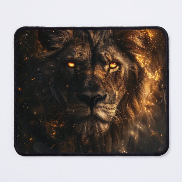 Item preview, Fiery Lion Portrait Dark Art designed and sold by QuantumDrift.