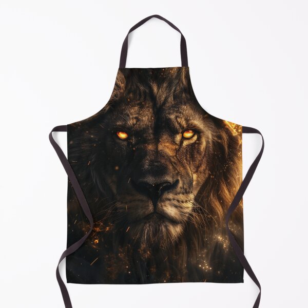 Item preview, Fiery Lion Portrait Dark Art designed and sold by QuantumDrift.