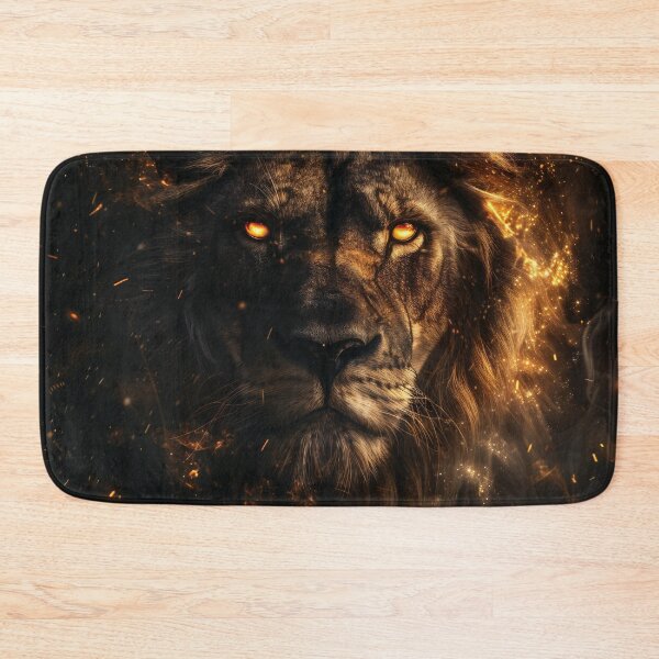 Item preview, Fiery Lion Portrait Dark Art designed and sold by QuantumDrift.