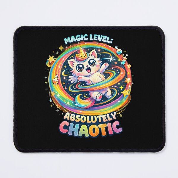 Item preview, Cat unicorn magic level absolutely chaotic funny rainbow cat sparkle farts designed and sold by trendie-tees.