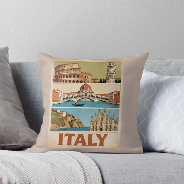 Item preview, Italy Vintage Picture - Iconic Landmarks Collage - Italia Retro Art designed and sold by Ar0undTheW0rld.