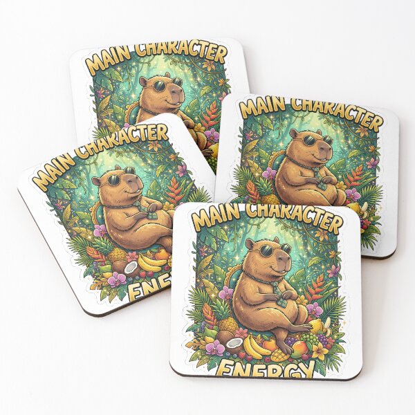 Item preview, Main Character Energy Capybara Jungle Boss Cute Sticker designed and sold by EKHOAISTORE.