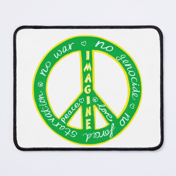 Item preview, Peace & Love Message Design – Imagine No War, Peace Symbol Fresh Green Yellow designed and sold by covetedcove.