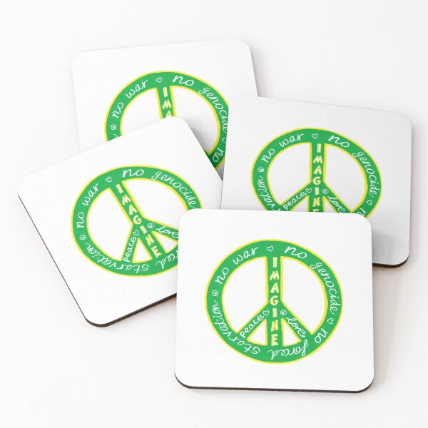 Item preview, Peace & Love Message Design – Imagine No War, Peace Symbol Fresh Green Yellow designed and sold by covetedcove.