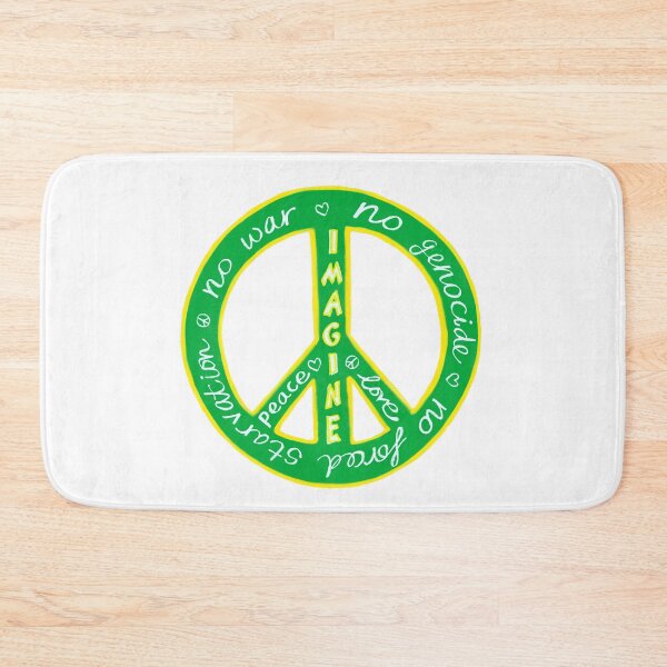 Item preview, Peace & Love Message Design – Imagine No War, Peace Symbol Fresh Green Yellow designed and sold by covetedcove.