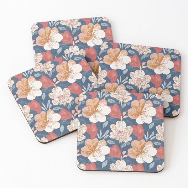 Artikelvorschau, Retro-skandinavisches Blumenmuster, kräftige nordische Blumen, farbenfrohes Vintage-Blumendesign, nahtloses Muster entworfen und verkauft von soft-pop-studio.