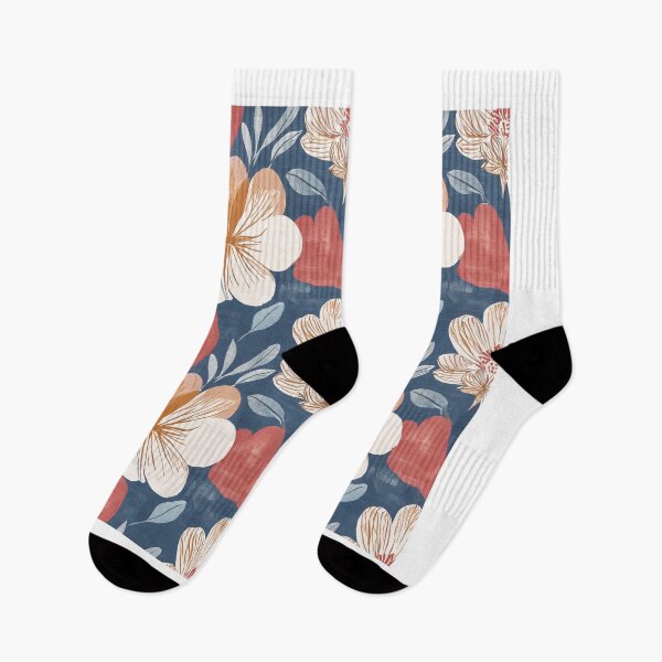 Artikelvorschau, Retro-skandinavisches Blumenmuster, kräftige nordische Blumen, farbenfrohes Vintage-Blumendesign, nahtloses Muster entworfen und verkauft von soft-pop-studio.