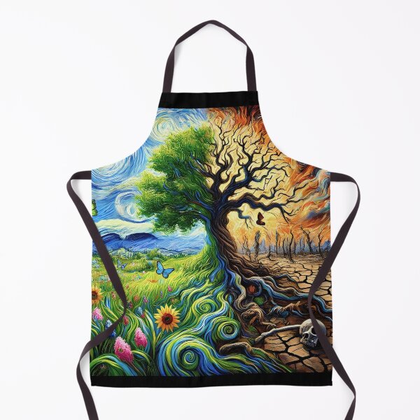 Item preview, Duality Tree Life vs Death Design, Dark Light Contrast Nature, Climate Change Surreal Landscape Art designed and sold by frankseebald.