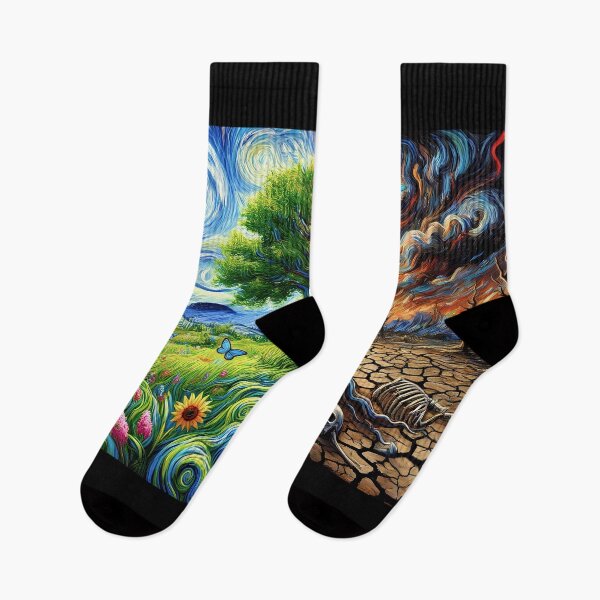 Item preview, Duality Tree Life vs Death Design, Dark Light Contrast Nature, Climate Change Surreal Landscape Art designed and sold by frankseebald.